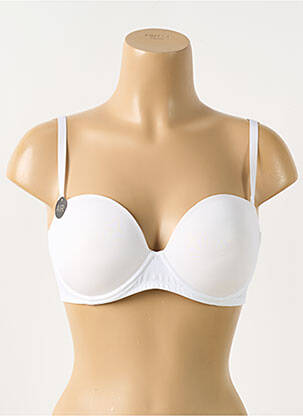 Sutien efect material satinat sutien push-up cu aer, model înalt alb HUIT femeie
