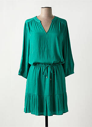 Rochie scurtă croială fluidă mâneci lungi verde ELORA femeie