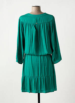 Rochie scurtă croială fluidă mâneci lungi verde ELORA femeie