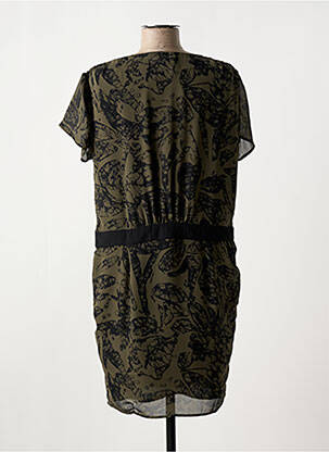 Rochie scurtă croială fluidă mâneci scurte verde ELORA femeie