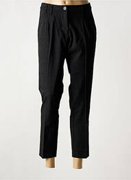 Pantalon chino țesătură poplin mărime normală negru ELORA femme