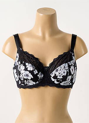 Sutien efect material satinat sutien cupe întregi cu decolteu înalt negru FANTASIE femeie