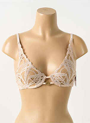 Sutien efect material satinat sutien cupe întregi cu decolteu înalt culoare piersică ELIE SAAB X AUBADE femeie