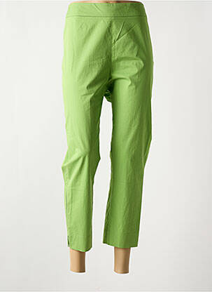Pantalon 7/8 talie cu cleme mărime normală verde DEVERNOIS femeie