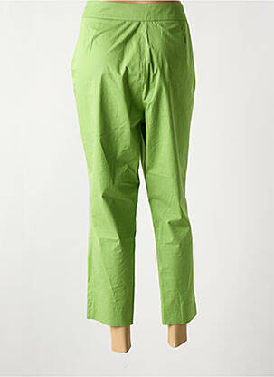 Pantalon 7/8 talie cu cleme mărime normală verde DEVERNOIS femeie