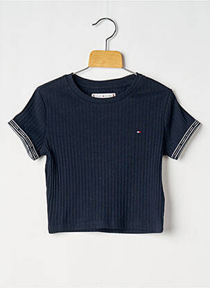 Tricou croială cambrată mâneci scurte albastru TOMMY HILFIGER fată