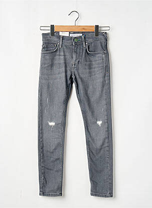 Blugi skinny efect uzat decolorat mărime reglabilă gri PEPE JEANS băiat