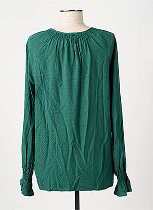 Bluză țesătură poplin mâneci lungi verde CYRILLUS femeie