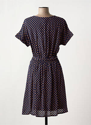 Rochie midi imprimeu fantezie mâneci scurte albastru CYRILLUS femeie