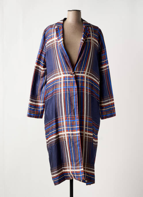 Palton lung croială cambrată fără glugă albastru CHLOÉ STORA femme