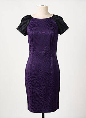 Rochie midi țesătură crep mâneci scurte violet MANIGANCE femeie
