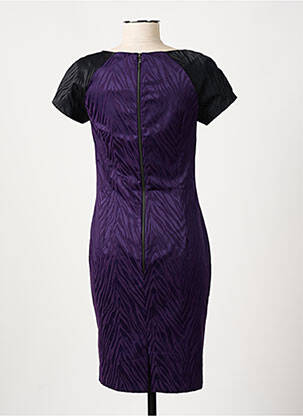 Rochie midi țesătură crep mâneci scurte violet MANIGANCE femeie