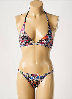 Costum de baie din două piese elasticitate top triunghiuri negru GALLIANO femeie