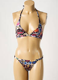 Costum de baie din două piese elasticitate top triunghiuri negru GALLIANO femme