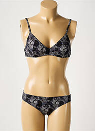 Costum de baie din două piese elasticitate sutien cupe întregi cu decolteu înalt negru LAURA URBINATI femme