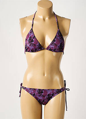 Costum de baie din două piese elasticitate top triunghiuri violet LAURA URBINATI femeie