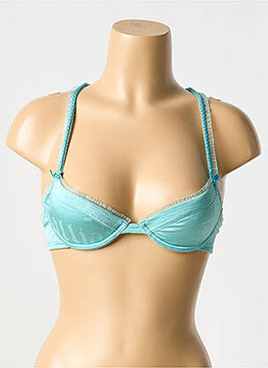 Sutien efect material satinat top sutien modelat albastru JOHN GALLIANO femeie