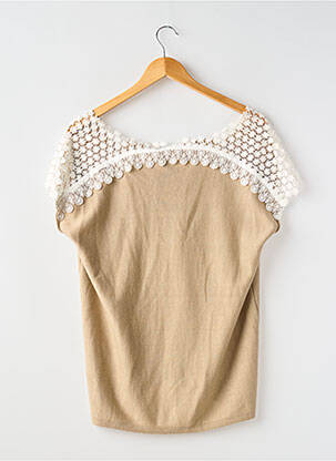 Tricou croială dreaptă mâneci scurte bej HOTEL PARTICULIER femeie