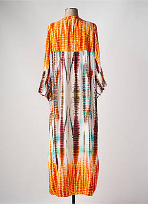 Rochie lungă croială fluidă mâneci 3/4 portocaliu APRIL VINTAGE femeie