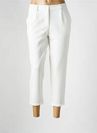 Pantalon 7/8 talie cu cleme mărime normală alb APRIL VINTAGE femme