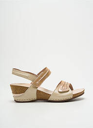 Sandale/pantofi decupați țesătură satinată toc de 4 la 6 cm bej PEDI GREEN femme