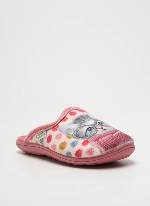 Papuci/Pantofi de casă roz LA MAISON DE L'ESPADRILLE fată
