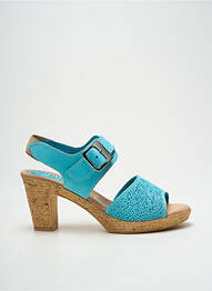 Sandale/pantofi decupați toc pătrat toc de 7 la 9 cm albastru ARIMA femme