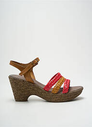 Sandale/pantofi decupați semi compensat toc de 7 la 9 cm maro ARIMA femme