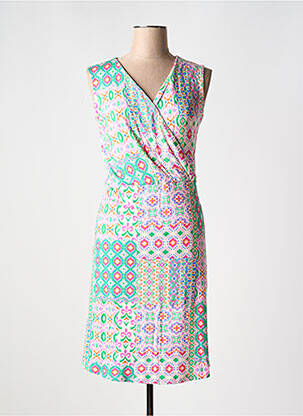 Rochie midi imprimeu fantezie fără mâneci violet SIGNE NATURE femeie