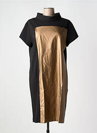 Rochie midi mâneci scurte mâneci scurte auriu SIGNE NATURE femeie