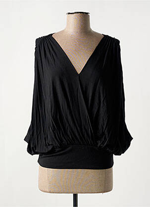 Top țesătură jersey mâneci 3/4 negru LES P'TITES BOMBES femeie