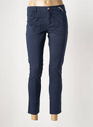 Pantalon 7/8 țesătură poplin mărime normală albastru F.A.M. femme