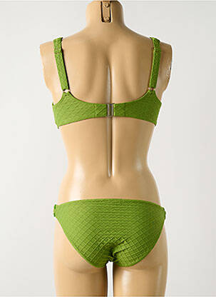 Costum de baie din două piese elasticitate sutien cupe întregi cu decolteu înalt verde OPERA femeie