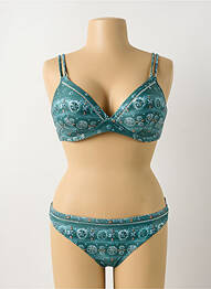 Costum de baie din două piese elasticitate sutien cupe întregi cu decolteu înalt verde OLYMPIA femme