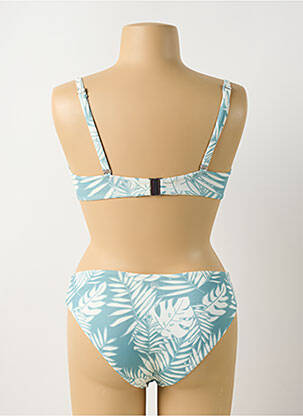 Costum de baie din două piese elasticitate sutien cupe întregi cu decolteu înalt albastru OLYMPIA femeie