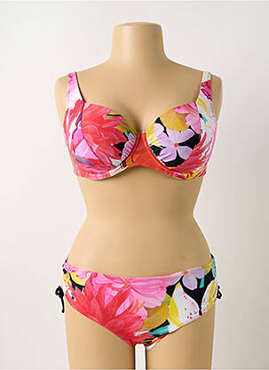 Costum de baie din două piese elasticitate sutien cupe întregi cu decolteu înalt roz SUNFLAIR femeie