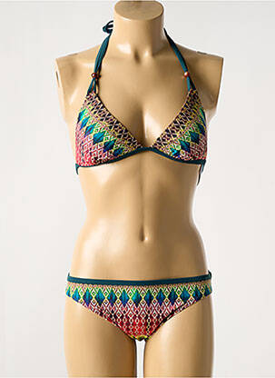 Costum de baie din două piese elasticitate top triunghiuri verde OLYMPIA femeie