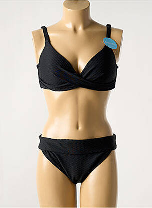 Costum de baie din două piese elasticitate sutien cupe întregi cu decolteu înalt negru OLYMPIA femeie