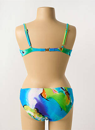 Costum de baie din două piese elasticitate sutien balconet cu decolteu înalt albastru SUNFLAIR femeie