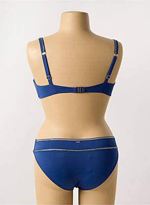Costum de baie din două piese elasticitate top triunghiuri albastru LIVIA femeie