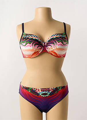 Costum de baie din două piese elasticitate sutien cupe întregi cu decolteu înalt violet SUNFLAIR femeie