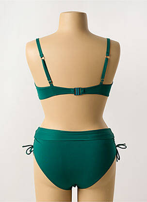 Costum de baie din două piese elasticitate sutien balconet cu decolteu înalt verde LIVIA femeie
