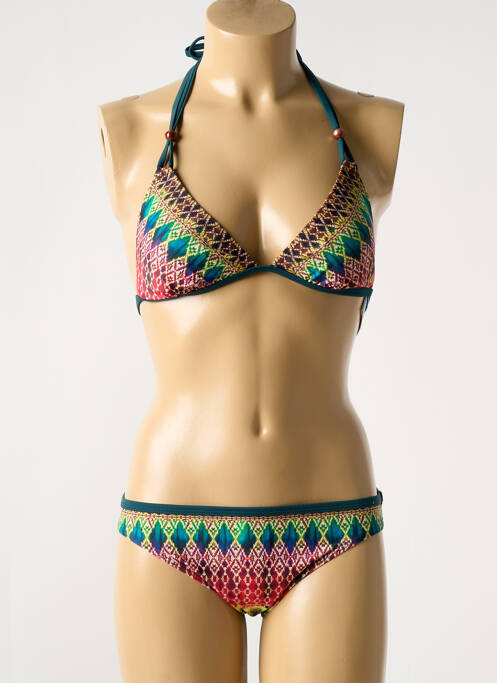 Costum de baie din două piese elasticitate top triunghiuri verde OLYMPIA femme