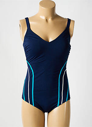 Costum de baie dintr-o singură piesă efect material satinat top sutien modelat albastru SUNMARIN femeie
