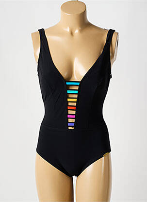 Costum de baie dintr-o singură piesă efect material satinat negru SUNFLAIR femeie