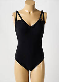 Costum de baie dintr-o singură piesă efect material satinat top sutien modelat negru SUNFLAIR femme