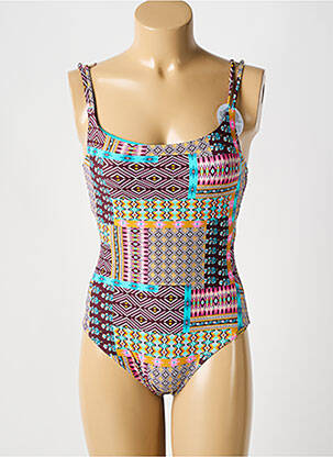 Costum de baie dintr-o singură piesă imprimeu fantezie top sutien modelat violet SUNFLAIR femeie
