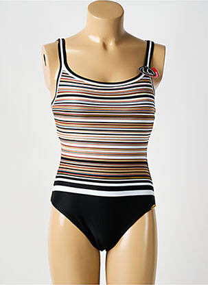 Costum de baie dintr-o singură piesă efect material satinat top sutien modelat negru SUNFLAIR femeie