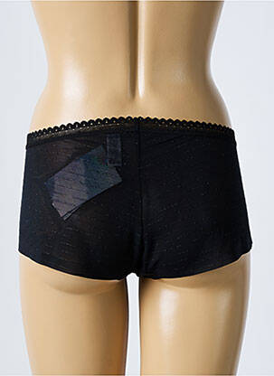 Shorty efect material satinat negru LOU femeie