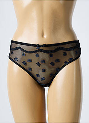 Tanga elasticitate negru LOU femeie